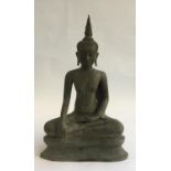 A cast metal figure of a Buddha, 67cmH