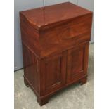 A Regency and later mahogany box on cabinet, with key, 50x33x73cmH