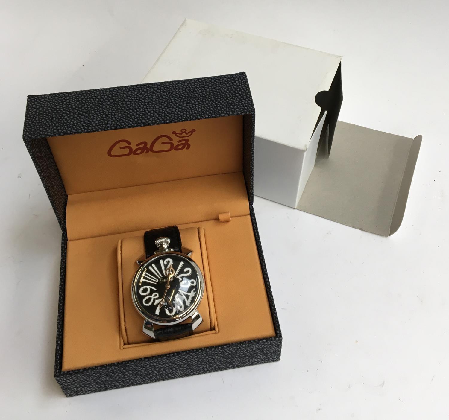 A GaGa 'Manuale' watch, 48mm dial, mint condition in box