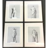 Four prints of engravings of Classical statues each approx. 37x28cm (4)