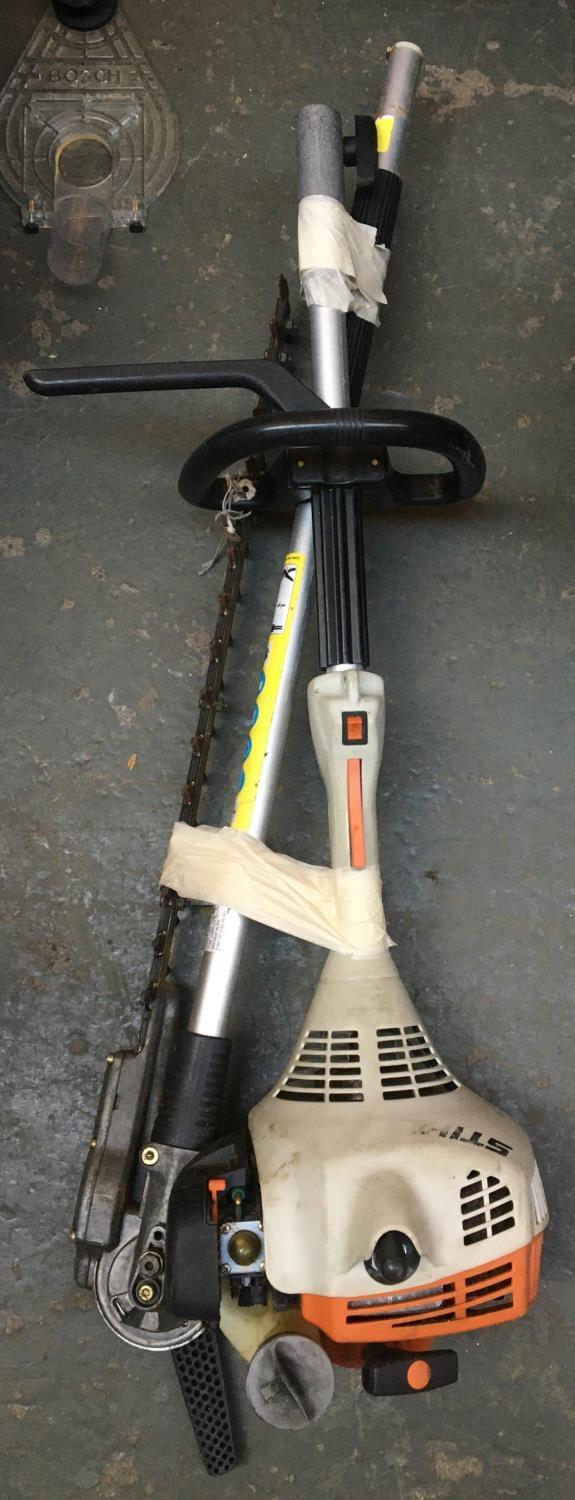 A Stihl petrol hedge trimmer