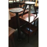 A Regency mahogany washstand with undershelf and single drawer, 46cmW; together with a pot stand