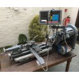 A Myford Super 7 metalworking lathe, with model DRO II-2L Sinpo control panel; together with a