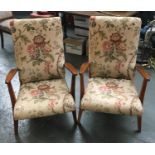 A pair of Parker Knoll style open armchairs
