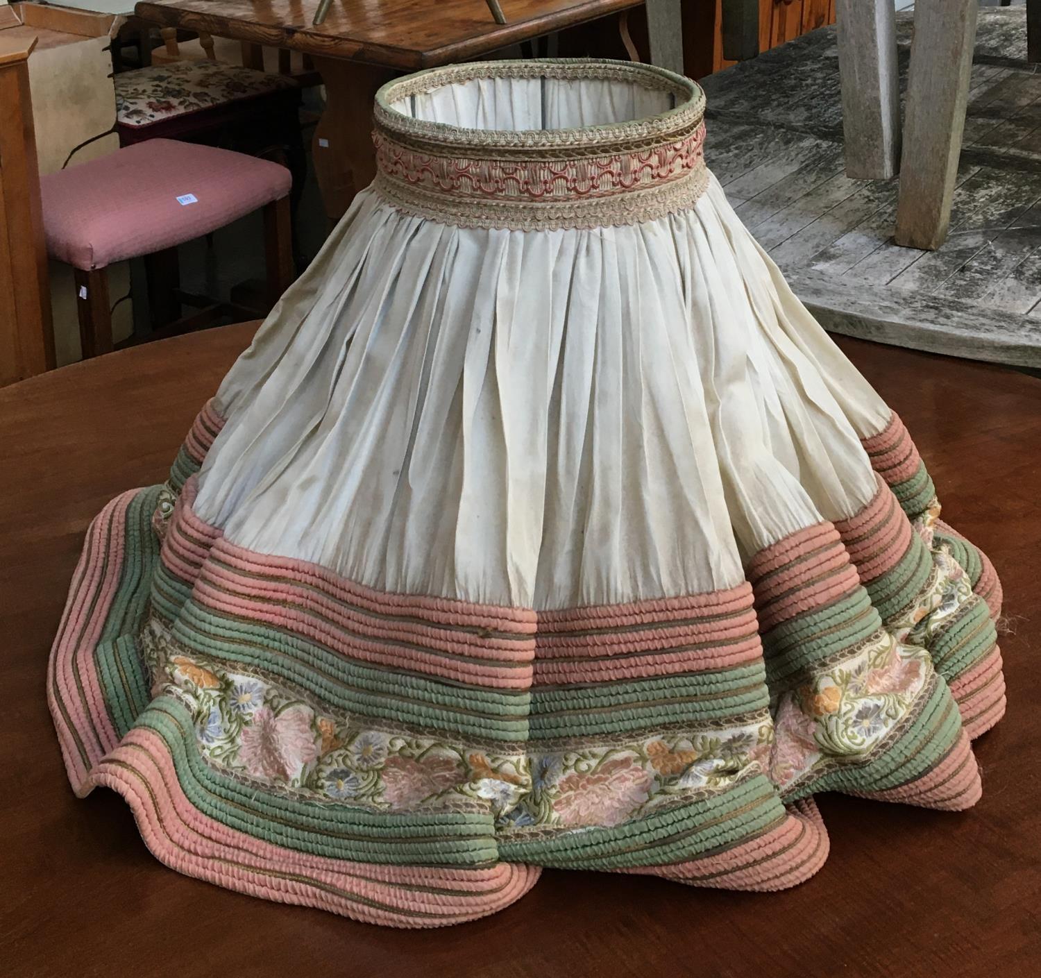 A large French fabric lampshade