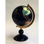 A contemporary mineral specimen desk globe, approx. 38cmH
