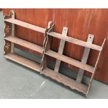 Two oak hanging spice racks, both approx. 51cmW