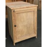 A small pine cupboard/bedside table, interior with two shelves, 59cmW