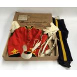 A small boy's mess dress, with trousers, jacket, and white leather belts and gloves, from Billings &