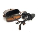 A pair of Tonelle Paris & London 8 x 32 binoculars in hard leather case