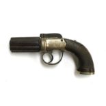 A six-barrel revolving Percussion Pistol (Pepperbox) circa 1840 attributed to Ethan Allen, 6.5cm