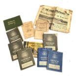 A lot of WWII German and French 'Restricted' phrase books; basic field manual; ration book holder;