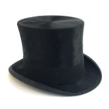 A Selfridge, London gent's black silk top hat, size 6 3/4