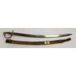 A ceremonial Indian sabre, the blade 79cm long