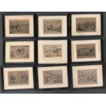 A set of nine colour engravings after John Leech, taken from various R.S. Surtees novels, each