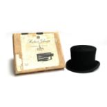 An S. Patey (London) Ltd., silk top hat, approx. size 7, in a Herbert Johnson hat box