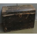 An Alex Mearns Trunk & Harness Maker, Aberdeen, late Victorian pine canvas and leather domed