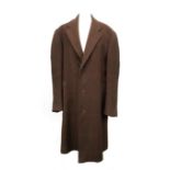 A vintage Daks single breasted tweed overcoat, vent to rear, 40" chest