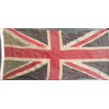 Two union jack flags, 95x175cm and 65x130cm
