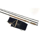 Hardy Favourite Graphite Salmon fly rod, 14' 3 piece black carbon blank, purple whipped lined