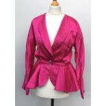 A vintage Jean Muir acetate lined jacket in fuchsia pink, size 10