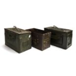 Three 50mm ammunition boxes