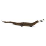 Taxidermy interest: a small stuffed crocodile or similar (AF), 70cm long