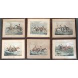 After Henry Alken (1785-1851), six 19th century coloured hunting engravings, each 32x38cm