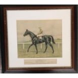 Colour print after Harington Bird, 'Papyrus', winner of the Derby 1923, signed by the owner,