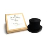 A Herbert Johnson top hat, approx. size 7, in Herbert Johnson hat box