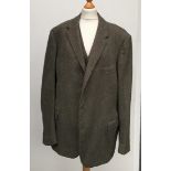 A gent's three piece tweed suit tailored by Moss Bros. (1966), 38-40" chest, the trousers with