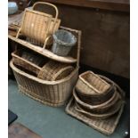 A very large lot of wicker baskets