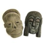 Two African masks, 33cmH and 28cmH