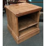 A pine bedside cabinet with single shelf, 52x54x58cmH