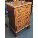 A small 20th century mahogany chest of four drawers, 48x35x74cmH