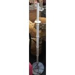 A white painted bamboo style standard lamp, 142cmH