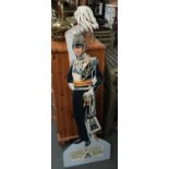 A hardboard stick stand in the form of a solider of the 17th Regiment of Right Dragoons c.1825, 117c