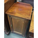 An Edwardian mahogany crossbanded pot cupboard, 40x37.5x77cmH