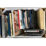 A mixed box of art books, some on the subject of medieval manuscripts; three books on the history of