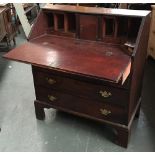 A George III mahogany bureau, fall front over four graduating drawers, on bracket feet, 91.5cmW