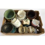 A mixed lot of ceramics planters, jugs and vases, to include Honiton