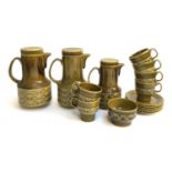 A Beswick coffee set, comprising two coffee pots, milk jug, sugar bowl, cups (6), saucers (6)
