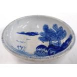 A Japanese blue and white sometsuke porcelain 'kashiki' snack bowl, 21cmD