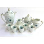 A Royale Limoges coffee set comprising cups (6), saucers (6), coffee pot, milk jug and sugar bowl