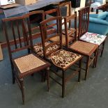 A lot of three occasional chairs, with caned seats, with three others (6)
