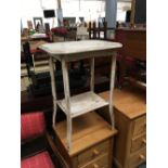 A distressed painted occasional table with undershelf, 50x40x72cmH