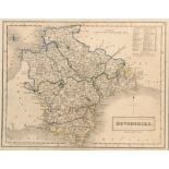 A map of Devonshire, by Sidney Hall, c.1860, published by Chapman & Hall 193 Piccadilly, in mount, 2