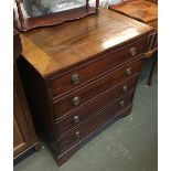 A small chest of drawers, converted with hinged top and front, 69x47x73cmH