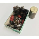 A small quantity of glass valves/tubes, including among others: Brimar ID5, 7D6, 25A 6G; Mullard