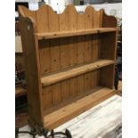 A set of pine wall hanging shelves, 81cmW